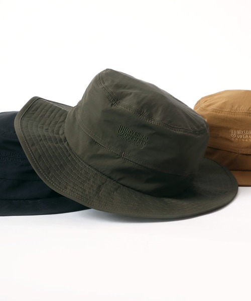 UNIVERSAL OVERALL(ユニバーサルオーバーオール)の「UNIVERSAL OVERALL/ユニバーサルオーバーオール Nylon Safari Hat/ナイロン サファリハット/アドベンチャーハット/バケットハット/ワンポイントロゴハット(ハット・メンズ・ブラック/ダークグリーン/ブラウン・FREE)」の9枚目の写真