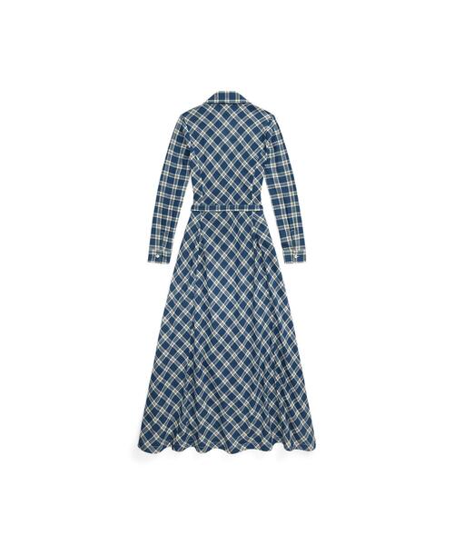 レトロ【RRL Ralph Lauren】コットンボイル ラップ ワンピース RRL（ダブル アール エル）の「プラッド コットン ボイル ラップ