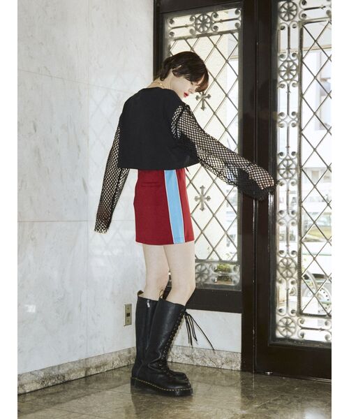 jouetie（ジュエティ）の「サイドラインミニスカート（スカート・レディース・ブラック/パープル/レッド・MEDIUM）」の8枚目の写真