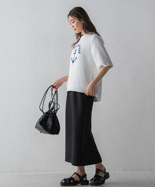socolla(ソコラ)の「【socolla】【WEB別注】ダンボールストレートスカート(スカート・レディース・ブラック/ブルー/ベージュ・M)」の11枚目の写真
