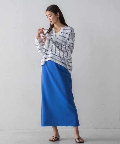 socolla(ソコラ)の「【socolla】【WEB別注】ダンボールストレートスカート(スカート・レディース・ブラック/ブルー/ベージュ・M)」の6枚目の写真