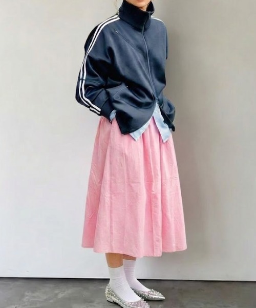 Bloom Closet(ブルームクローゼット)の「コットンローンPINKフレアスカート(スカート・レディース・ピンク・LARGE/MEDIUM)」の1枚目の写真
