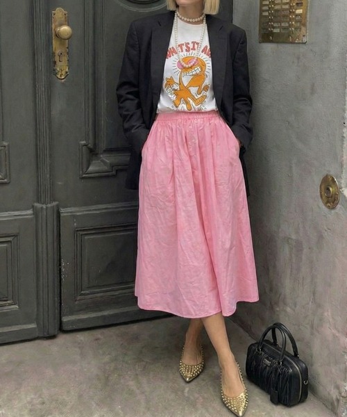 Bloom Closet(ブルームクローゼット)の「コットンローンPINKフレアスカート(スカート・レディース・ピンク・LARGE/MEDIUM)」の6枚目の写真