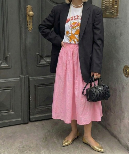 Bloom Closet(ブルームクローゼット)の「コットンローンPINKフレアスカート(スカート・レディース・ピンク・LARGE/MEDIUM)」の5枚目の写真