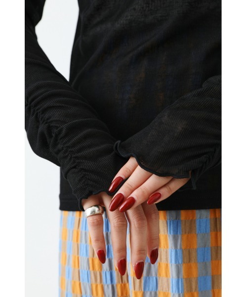 RODEO CROWNS WIDE BOWL(ロデオクラウンズワイドボウル)の「ポイントメローシアートップス(Tシャツ/カットソー・レディース・ライトブルー/ブラック/オレンジ系その他・FREE)」の5枚目の写真