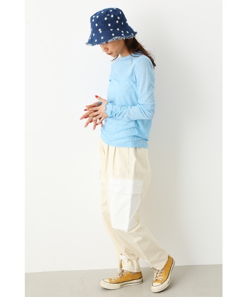 RODEO CROWNS WIDE BOWL(ロデオクラウンズワイドボウル)の「ポイントメローシアートップス(Tシャツ/カットソー・レディース・ライトブルー/ブラック/オレンジ系その他・FREE)」の13枚目の写真