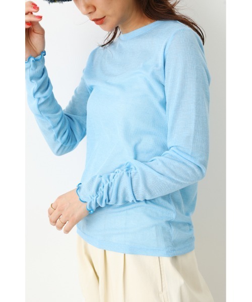 RODEO CROWNS WIDE BOWL(ロデオクラウンズワイドボウル)の「ポイントメローシアートップス(Tシャツ/カットソー・レディース・ライトブルー/ブラック/オレンジ系その他・FREE)」の7枚目の写真