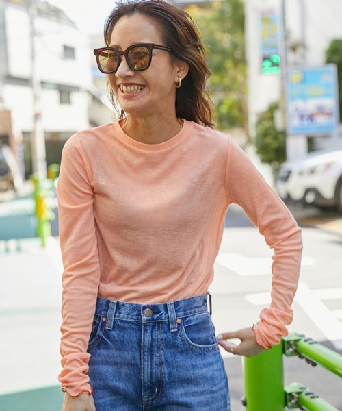 RODEO CROWNS WIDE BOWL(ロデオクラウンズワイドボウル)の「ポイントメローシアートップス(Tシャツ/カットソー・レディース・ライトブルー/ブラック/オレンジ系その他・FREE)」の17枚目の写真