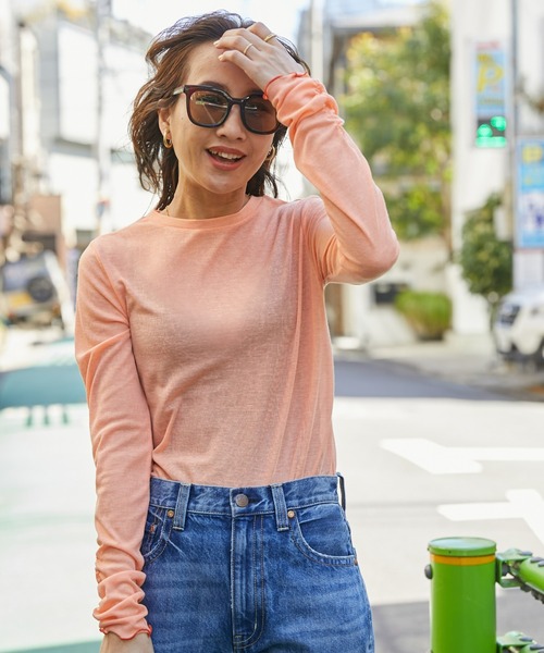 RODEO CROWNS WIDE BOWL(ロデオクラウンズワイドボウル)の「ポイントメローシアートップス(Tシャツ/カットソー・レディース・ライトブルー/ブラック/オレンジ系その他・FREE)」の19枚目の写真