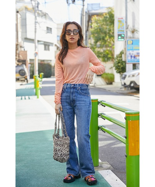 RODEO CROWNS WIDE BOWL(ロデオクラウンズワイドボウル)の「ポイントメローシアートップス(Tシャツ/カットソー・レディース・ライトブルー/ブラック/オレンジ系その他・FREE)」の21枚目の写真