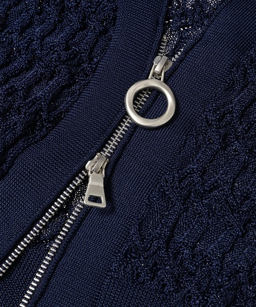 YOHEI OHNO（ヨウヘイオオノ）の「Asunaro Lace Cardigan（カーディガン/ボレロ・レディース・ネイビー/イエロー・36）」の4枚目の写真