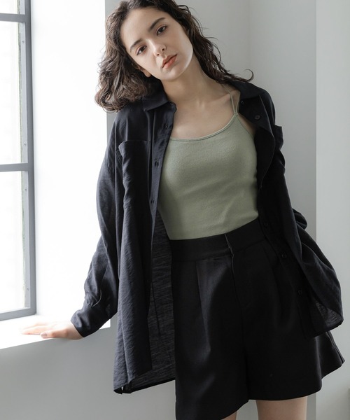 LAKOLE（ラコレ）の「ベーシックシアーシャツ / 188194（シャツ/ブラウス・レディース・ピンク/ブラウン系その他/オフホワイト/ブラック・SMALL/MEDIUM）」の2枚目の写真