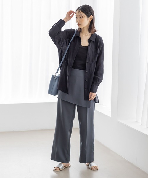 LAKOLE（ラコレ）の「ベーシックシアーシャツ / 188194（シャツ/ブラウス・レディース・ピンク/ブラウン系その他/オフホワイト/ブラック・SMALL/MEDIUM）」の9枚目の写真