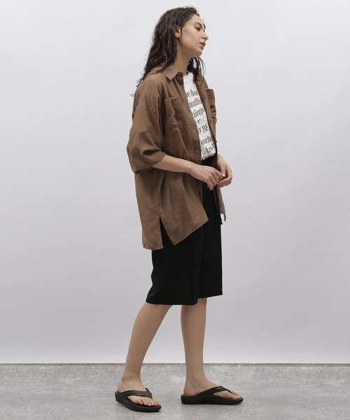 LAKOLE（ラコレ）の「ベーシックシアーシャツ / 188194（シャツ/ブラウス・レディース・ピンク/ブラウン系その他/オフホワイト/ブラック・SMALL/MEDIUM）」の8枚目の写真