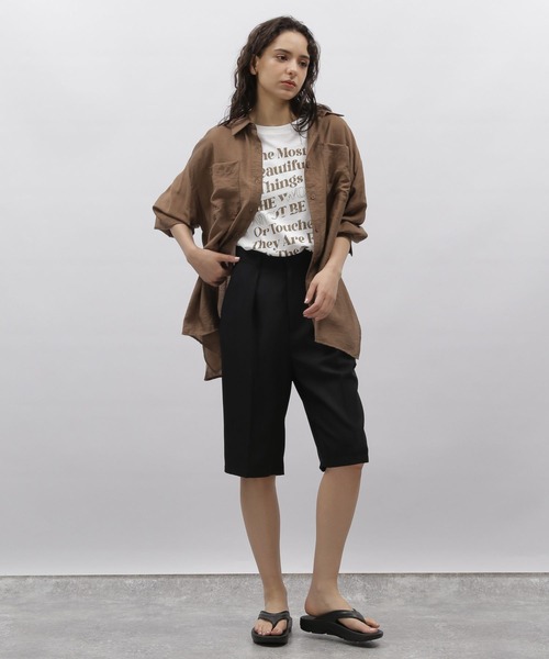 LAKOLE（ラコレ）の「ベーシックシアーシャツ / 188194（シャツ/ブラウス・レディース・ピンク/ブラウン系その他/オフホワイト/ブラック・SMALL/MEDIUM）」の7枚目の写真