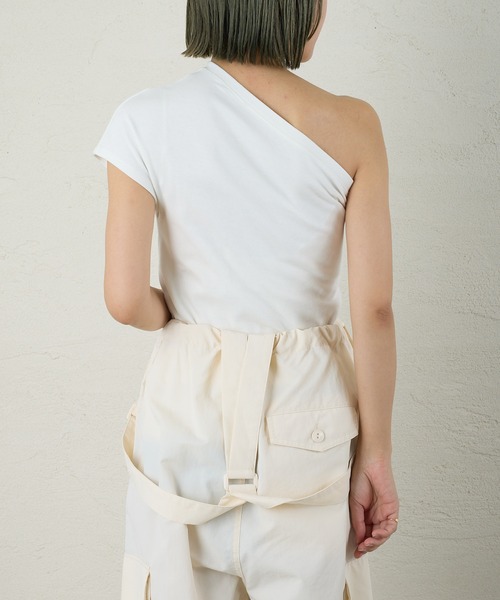 Omekashi(オメカシ)の「【earthy_ 】ワンショルTシャツ(Tシャツ/カットソー・レディース・オフホワイト/ブラック・FREE)」の15枚目の写真