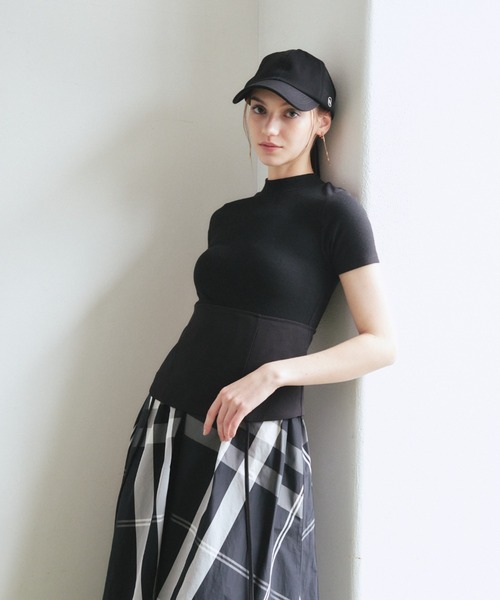 VANNIE U(ヴァニーユー)の「ビスチェセットチェックワンピース(ワンピース・レディース・アイボリー/ブラック・FREE)」の8枚目の写真