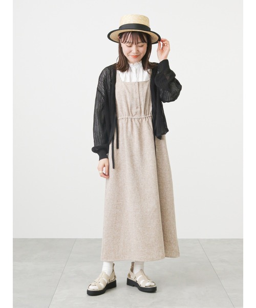 ehka sopo（エヘカソポ）の「メッシュ編みリボンカーディガン（カーディガン/ボレロ・レディース・ブラック/サックスブルー/キナリ・ﾌﾘ-）」の13枚目の写真