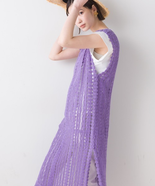 FURRY（ファーリー）の「カギ針切替レイヤードワンピース（ワンピース・レディース・パープル/ブラック・FREE）」の11枚目の写真