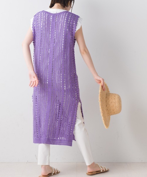 FURRY（ファーリー）の「カギ針切替レイヤードワンピース（ワンピース・レディース・パープル/ブラック・FREE）」の8枚目の写真