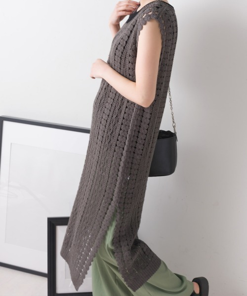 FURRY（ファーリー）の「カギ針切替レイヤードワンピース（ワンピース・レディース・パープル/ブラック・FREE）」の16枚目の写真