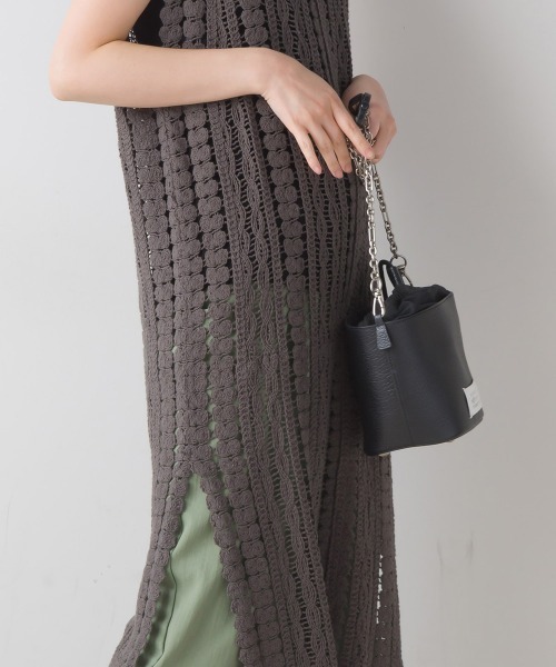 FURRY（ファーリー）の「カギ針切替レイヤードワンピース（ワンピース・レディース・パープル/ブラック・FREE）」の4枚目の写真