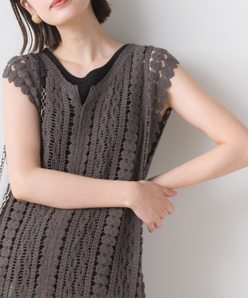 FURRY（ファーリー）の「カギ針切替レイヤードワンピース（ワンピース・レディース・パープル/ブラック・FREE）」の12枚目の写真