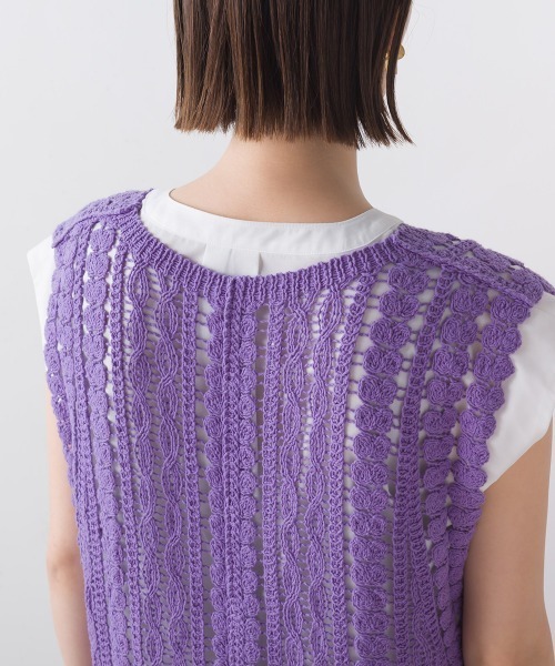 FURRY（ファーリー）の「カギ針切替レイヤードワンピース（ワンピース・レディース・パープル/ブラック・FREE）」の18枚目の写真