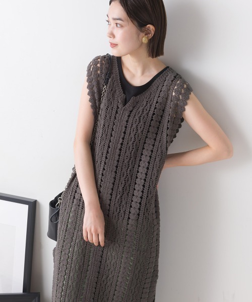 FURRY（ファーリー）の「カギ針切替レイヤードワンピース（ワンピース・レディース・パープル/ブラック・FREE）」の17枚目の写真