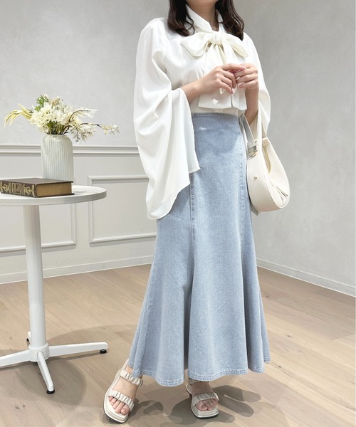 apres jour（アプレジュール）の「ハイウエストデニムマーメイドスカート【ZOZOTOWN限定アイテム】（デニムスカート・レディース・インディゴブルー/ブラック/ブルー系その他2・X-LARGE/SMALL/MEDIUM）」の4枚目の写真