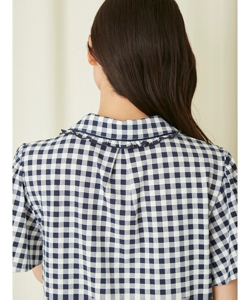 SNIDEL HOME(スナイデルホーム)の「【Moispro】開襟シャツ(ルームウェア/パジャマ・レディース・ネイビー/モカ/ピンク・1/0)」の12枚目の写真