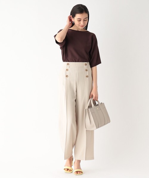 OPAQUE.CLIP（オペークドットクリップ）の「◆セットアップ対応　落ち感マリンパンツ【洗濯機洗い可】（その他パンツ・レディース・ライトベージュ/ネイビー/ライトグリーン/レンガ・36/38/40/42）」の19枚目の写真