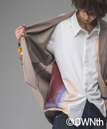 ウェーブ柄オーバーサイズシャツ