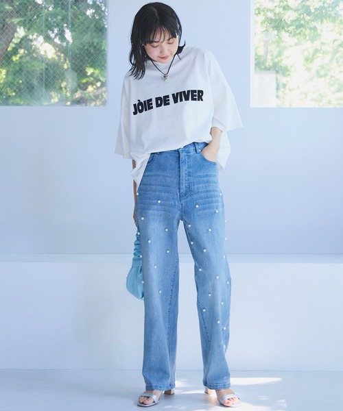 LAVEANGE（ラビアンジェ）の「パールデニムパンツ（デニムパンツ・レディース・ブラック/ブルー・M/L/LL/3L/4L）」の18枚目の写真