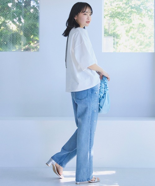 LAVEANGE（ラビアンジェ）の「パールデニムパンツ（デニムパンツ・レディース・ブラック/ブルー・M/L/LL/3L/4L）」の19枚目の写真