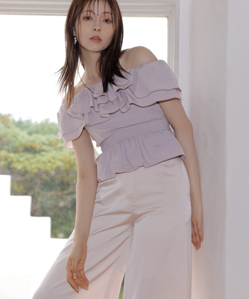 EIMY ISTOIRE(エイミーイストワール)の「サテンワイドパンツ(その他パンツ・レディース・ラベンダー/アイボリー/ブラック・S/M)」の10枚目の写真
