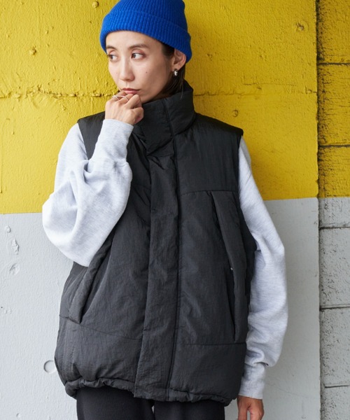 ⭐︎美品⭐︎INSCRIRE アンスクリアWhim Gazette別注　ダウンベスト セール】スタンドカラーフェイクダウン中綿ベスト（ダウンベスト