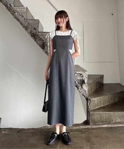 EPIMI E'PIMMY（エピミエピミー）の「ショルダードロストTシャツ（Tシャツ/カットソー・レディース・オートミール/ブラック/オフホワイト・MEDIUM）」の16枚目の写真