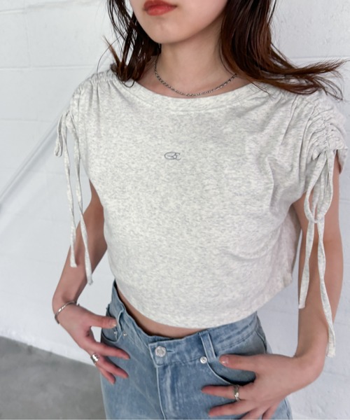 EPIMI E'PIMMY（エピミエピミー）の「ショルダードロストTシャツ（Tシャツ/カットソー・レディース・オートミール/ブラック/オフホワイト・MEDIUM）」の22枚目の写真