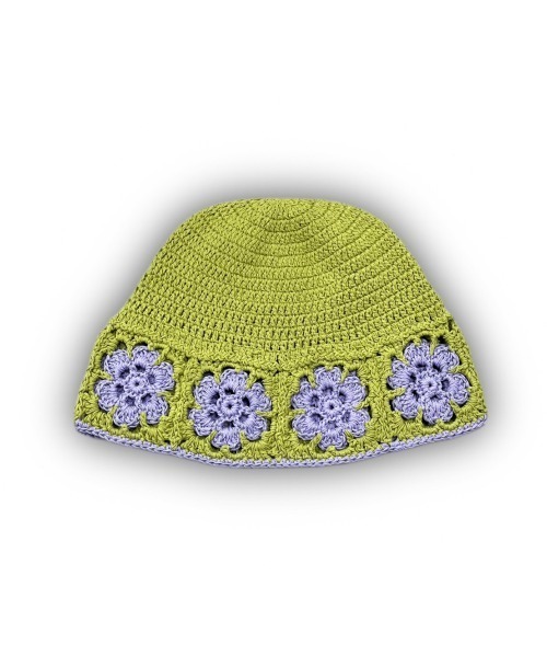 XU(エックスユー)の「韓国ファッション XU エックスユー crochet knit hat 2 ニットバケットハット クロシェハット ニットバケットハット クロシェ編み バケットハット(ハット・メンズ・アイボリー/ブラック/グリーン・ONE SIZE)」の3枚目の写真