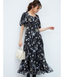 MERCURYDUO | ボタニカルフラワーバルーンスリーブワンピース(ワンピース)