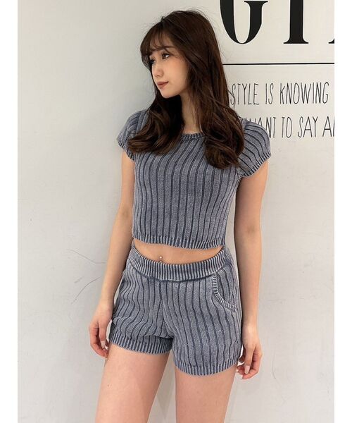 GYDA（ジェイダ）の「【SETUP着用可】ブリーチワイドリブニットショーパン（その他パンツ・レディース・オリーブ/オフホワイト/ネイビー・FREE）」の9枚目の写真