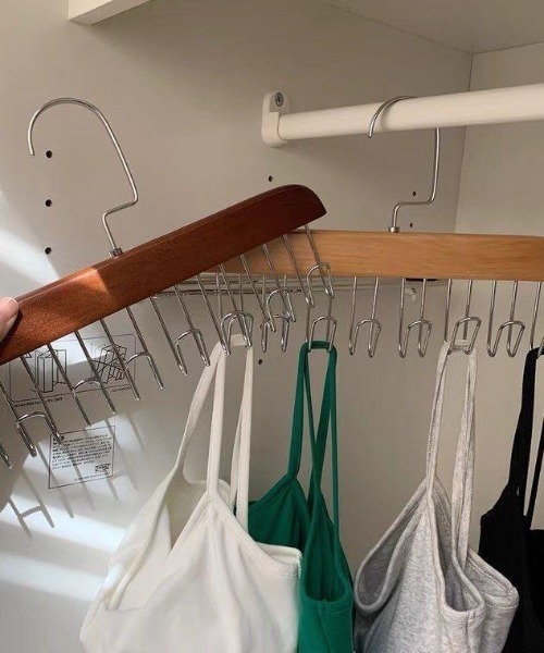 Made in I（メイドインアイ）の「WOOD DESIGN MULTI HANGER（収納グッズ・レディース・ブラウン/ベージュ・FREE）」の10枚目の写真