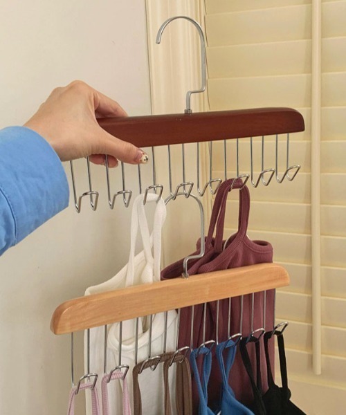 Made in I（メイドインアイ）の「WOOD DESIGN MULTI HANGER（収納グッズ・レディース・ブラウン/ベージュ・FREE）」の4枚目の写真