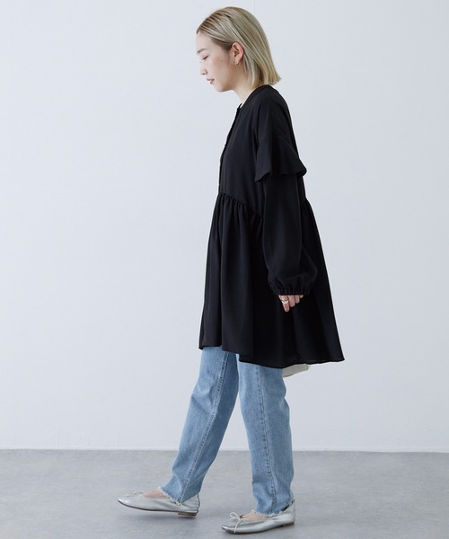 LAVEANGE（ラビアンジェ）の「ギャザーフレアチュニックブラウス（シャツ/ブラウス・レディース・ブラック/オフホワイト/カーキ・4L/M/LL/3L/5L）」の20枚目の写真