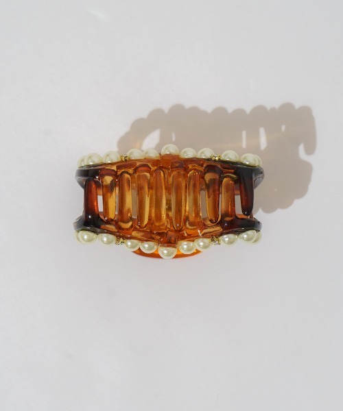 flower（フラワー）の「パーリーリボンクリップ（バレッタ/ヘアクリップ・レディース・ブラウン/アイボリー・FREE）」の7枚目の写真