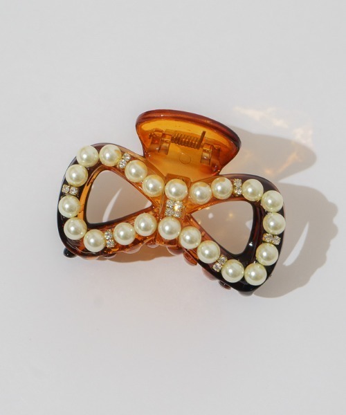 flower（フラワー）の「パーリーリボンクリップ（バレッタ/ヘアクリップ・レディース・ブラウン/アイボリー・FREE）」の16枚目の写真