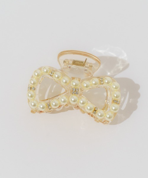 flower（フラワー）の「パーリーリボンクリップ（バレッタ/ヘアクリップ・レディース・ブラウン/アイボリー・FREE）」の15枚目の写真