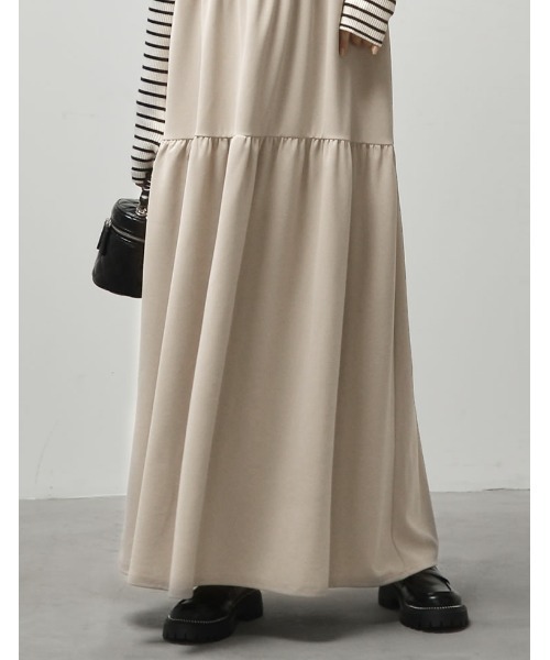 Re:EDIT（リエディ）の「[低身長/高身長サイズ有][イージーケア]カットジョーゼットティアードバックオープンキャミワンピース（ジャンパースカート・レディース・アイボリー系/ブラック/チャコールグレー・SHORT/LARGE/TALL/MEDIUM）」の16枚目の写真