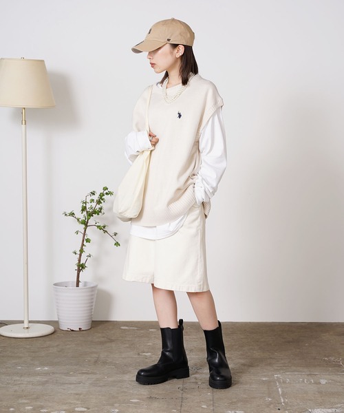 U.S. POLO ASSN.(ユーエスポロアッスン)の「U.S. POLO ASSN./ユーエスポロアッスン クルーニットベスト(ベスト・メンズ・ベージュ/グリーン/イエロー/ネイビー/アイボリー/ブラック・S/LL/M/L)」の17枚目の写真